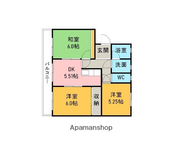 ポニーズマンション(3K/2階)の間取り写真