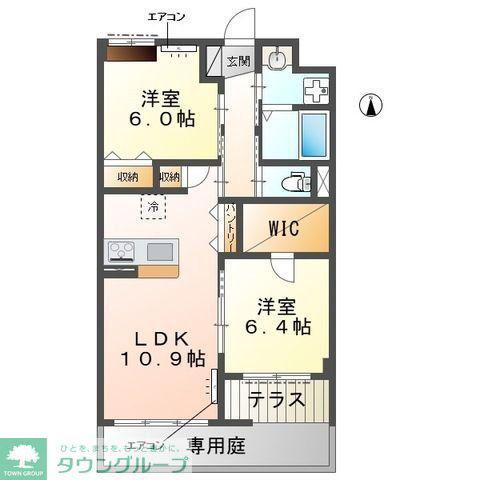 流山市駒木マンション(2LDK/1階)の間取り写真