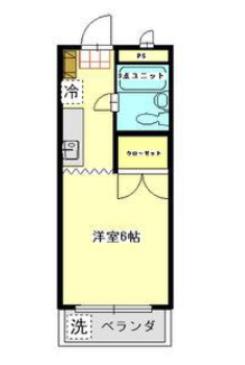 グランドール大南 B(1K/2階)の間取り写真
