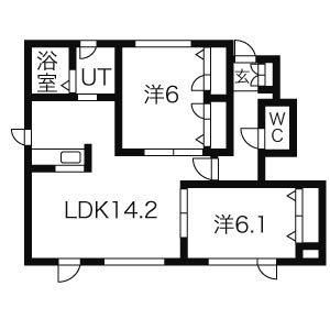 シャーメゾンアムール I(2LDK/1階)の間取り写真