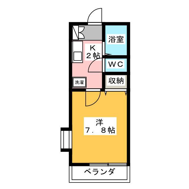 グリーンクレスト(1K/2階)の間取り写真