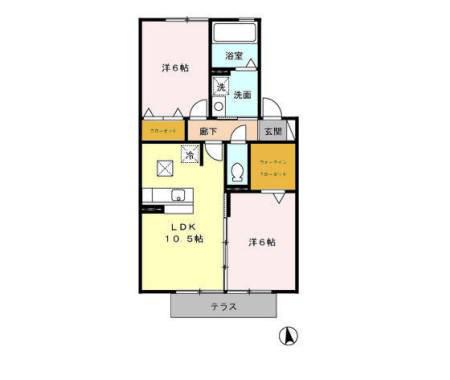 LES MUSESII(2LDK/1階)の間取り写真
