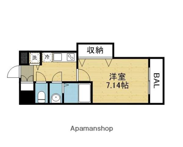 LUXE布施駅前(1K/7階)の間取り写真