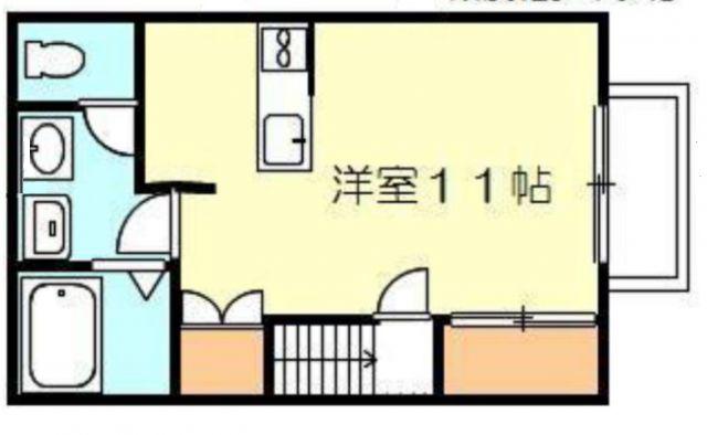 メニーフィールズB棟(1K/2階)の間取り写真