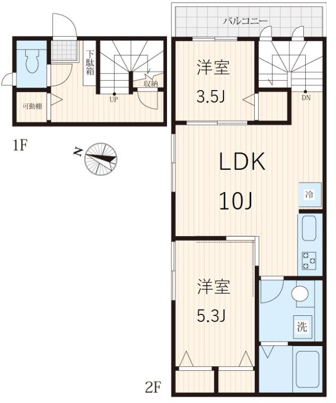 パレット(2LDK/2階)の間取り写真