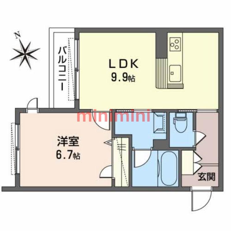 シャーメゾンプリメーラ(1LDK/2階)の間取り写真