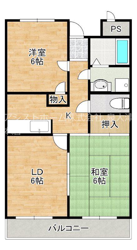 バリュー藪(2LDK/3階)の間取り写真
