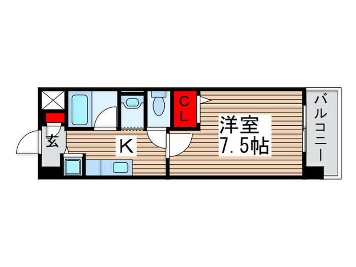 ソレアード新柏(1K/2階)の間取り写真