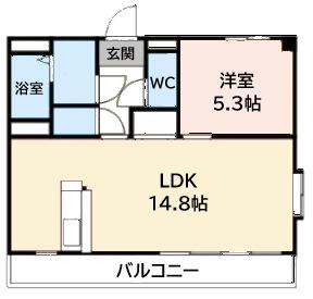 ストーンリバー II(1LDK/2階)の間取り写真