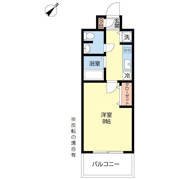 CASSIA天神南(1K/6階)の間取り写真