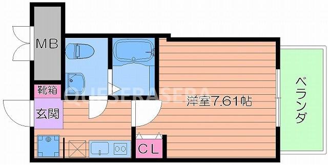 SERENITE 天六(1K/8階)の間取り写真