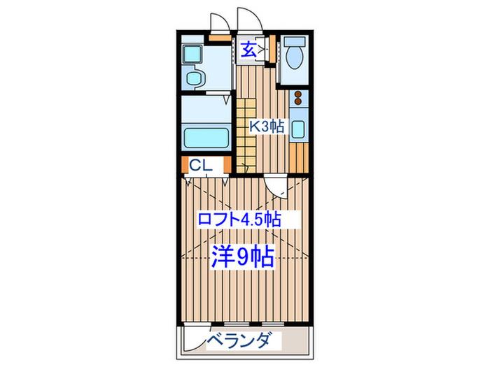 HOT HOUSE 北山II(1K/2階)の間取り写真