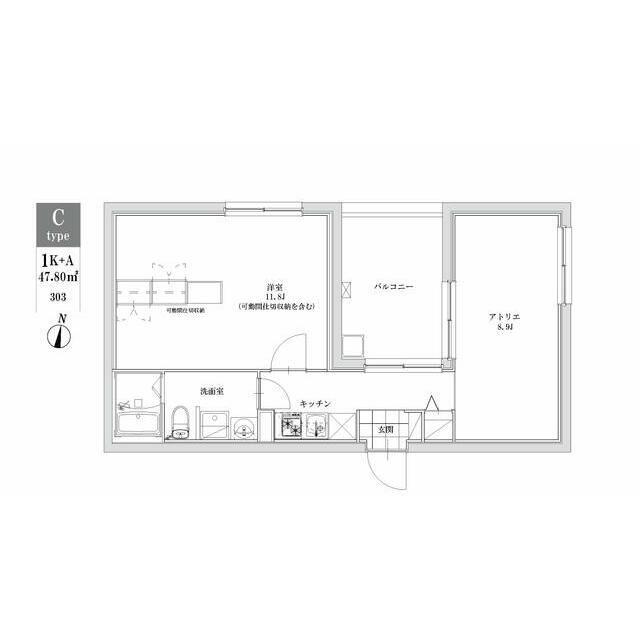 LEGALAND江古田(1LDK/3階)の間取り写真
