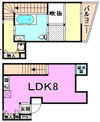 PISO(1LDK/1階)の間取り写真