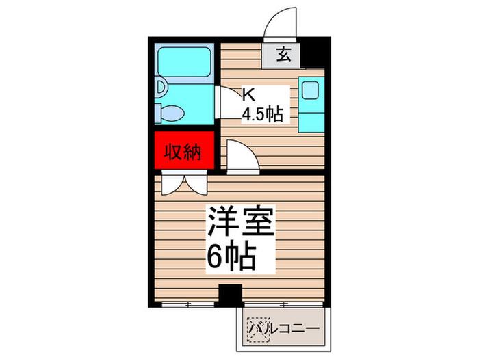 エスケイマンション(1K/2階)の間取り写真