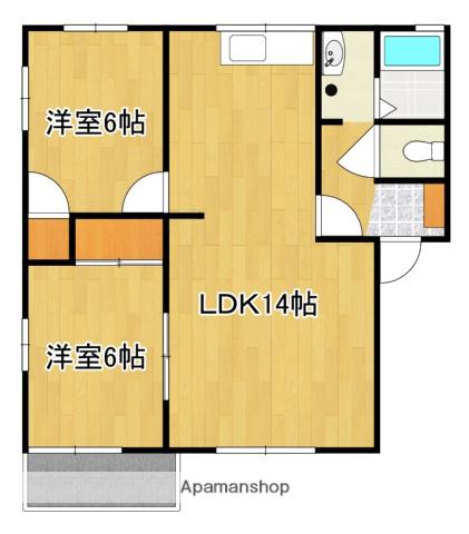 グレース松本(2LDK/2階)の間取り写真