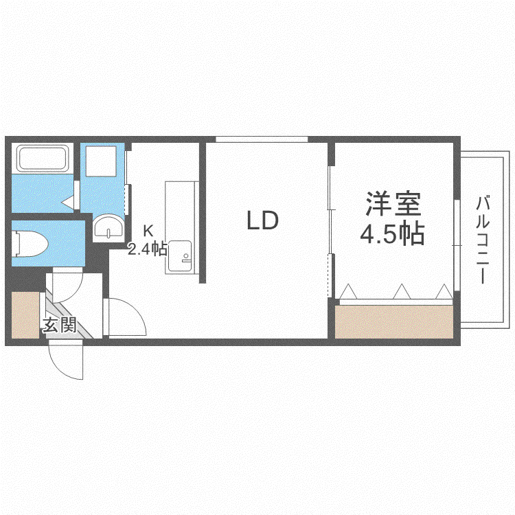 インフィニティN19(1LDK/3階)の間取り写真