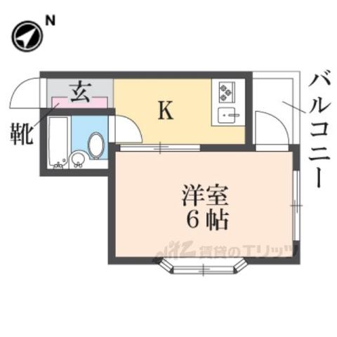 ロイヤルハイツ萱島(1K/3階)の間取り写真