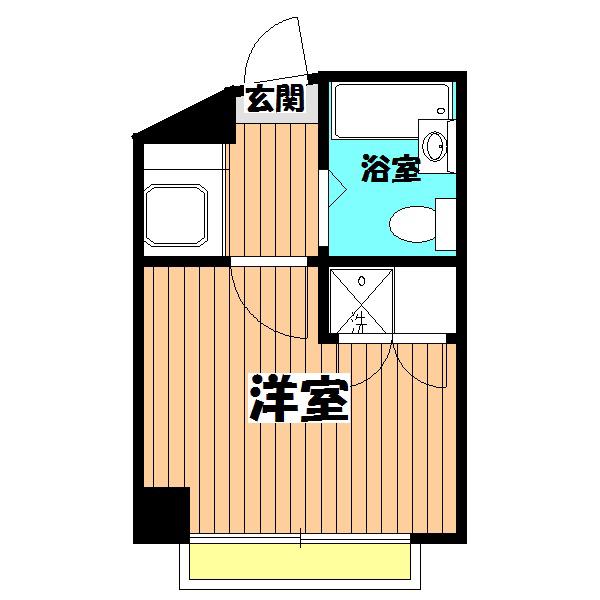 マルシンハイツ(1K/2階)の間取り写真
