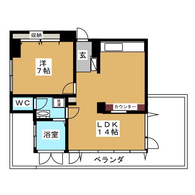 タートルストーンビル(2DK/4階)の間取り写真