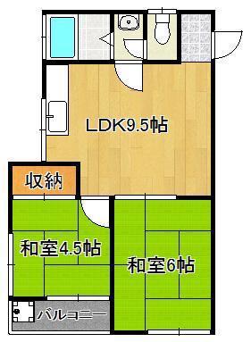 恵アパート (2DK/2階)の間取り写真