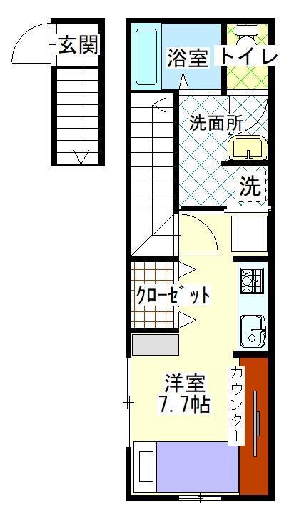 Dフロンティア曙町(ワンルーム/2階)の間取り写真