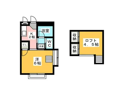 TEE REEF(1K/2階)の間取り写真