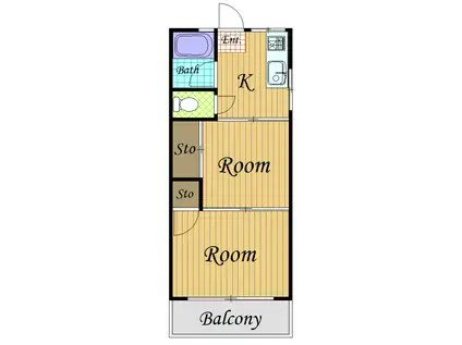 池田町マンション(2K/3階)の間取り写真