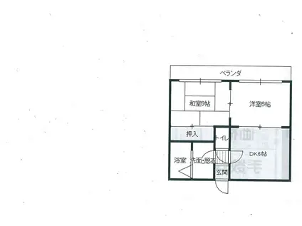 シャンルーネ田上(2DK/5階)の間取り写真