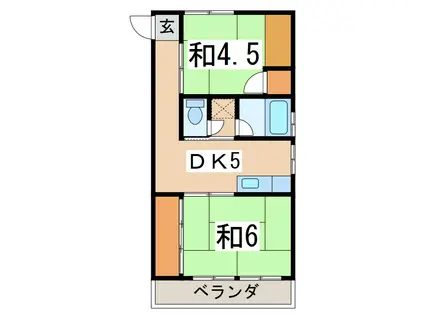 カトルセゾンI(2DK/1階)の間取り写真