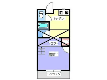 ディアサチ太田(1K/2階)の間取り写真