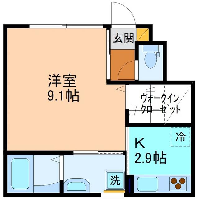 インテグラル米泉(1K/1階)の間取り写真