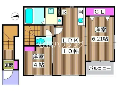 メイプル プレイス 板倉 (2LDK/2階)の間取り写真