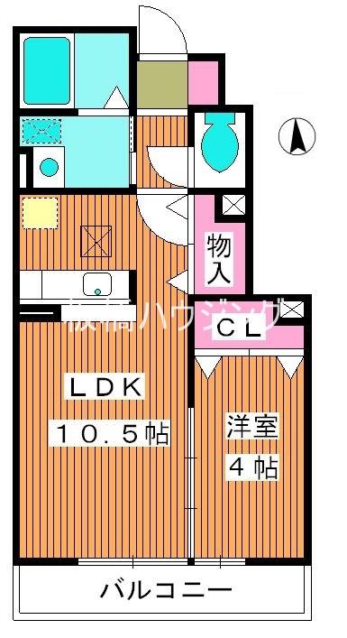 HIGH BRIDGE MS(1LDK/1階)の間取り写真