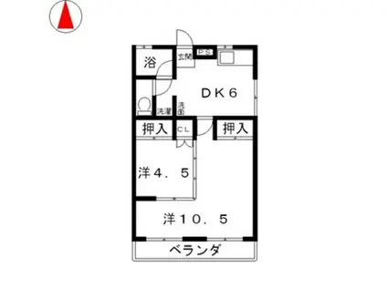 メイツ中庄(2DK/2階)の間取り写真