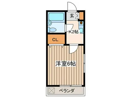 第一三菱荘(1K/2階)の間取り写真