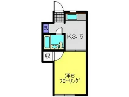 ウチダロイヤルマンション(1K/1階)の間取り写真