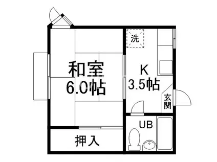 コーポ京(1K/2階)の間取り写真