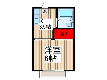 サンハイツ國京(1K/1階)の間取り写真