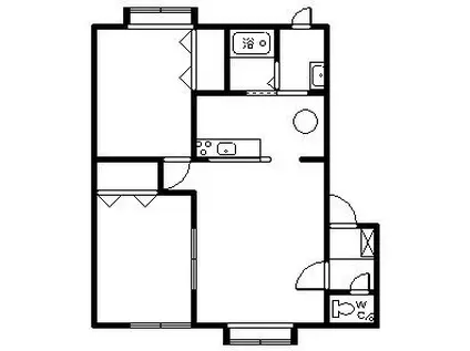 バイオレット B(2LDK/1階)の間取り写真