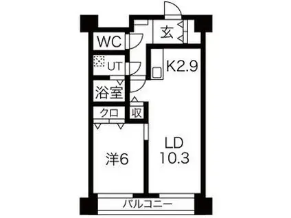音羽本郷ビル(1LDK/2階)の間取り写真