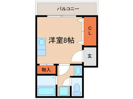 セゾン花隈(ワンルーム/4階)の間取り写真