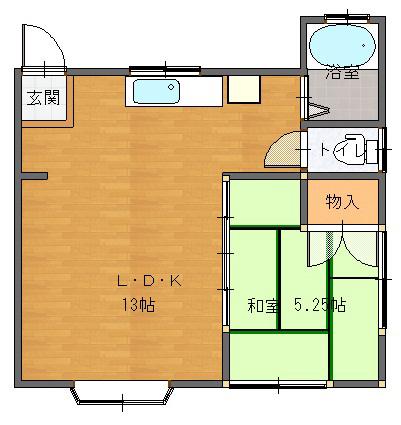 ハイツアサノA(1LDK/1階)の間取り写真