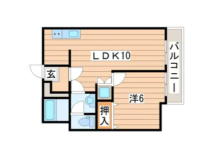 網川原県庁前マンション(1LDK/1階)の間取り写真