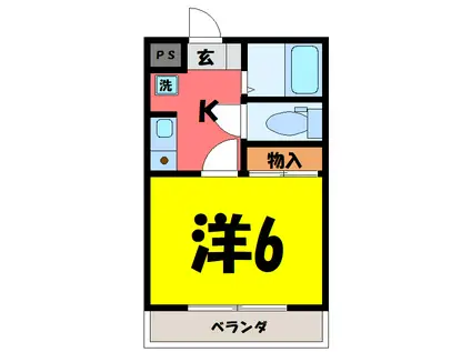 コーポ東日本II(1K/1階)の間取り写真