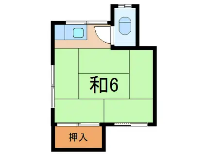 村山荘(ワンルーム/2階)の間取り写真