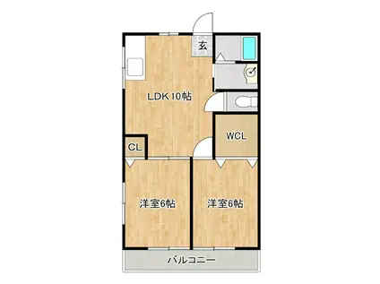 レラージュ(2LDK/1階)の間取り写真