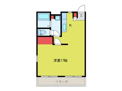 新成マンション(ワンルーム/3階)の間取り写真