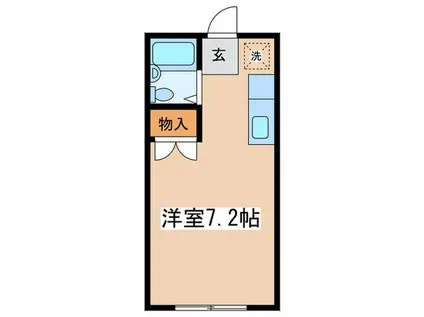 ヤマト南矢名ハウスA(ワンルーム/2階)の間取り写真