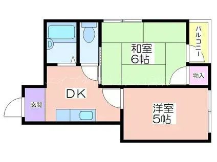 レジデンス近藤(2DK/3階)の間取り写真